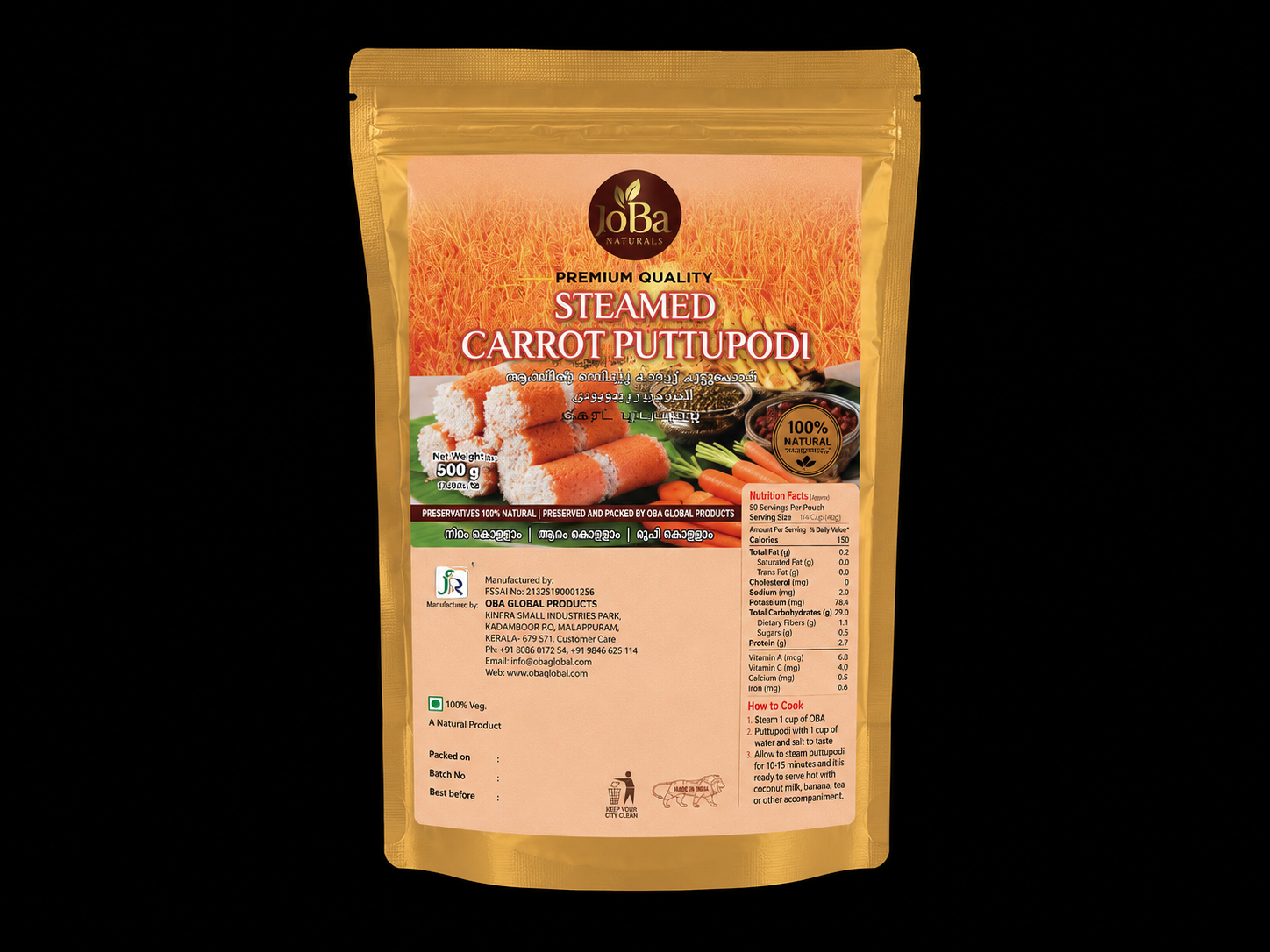 Carrot Puttu Podi