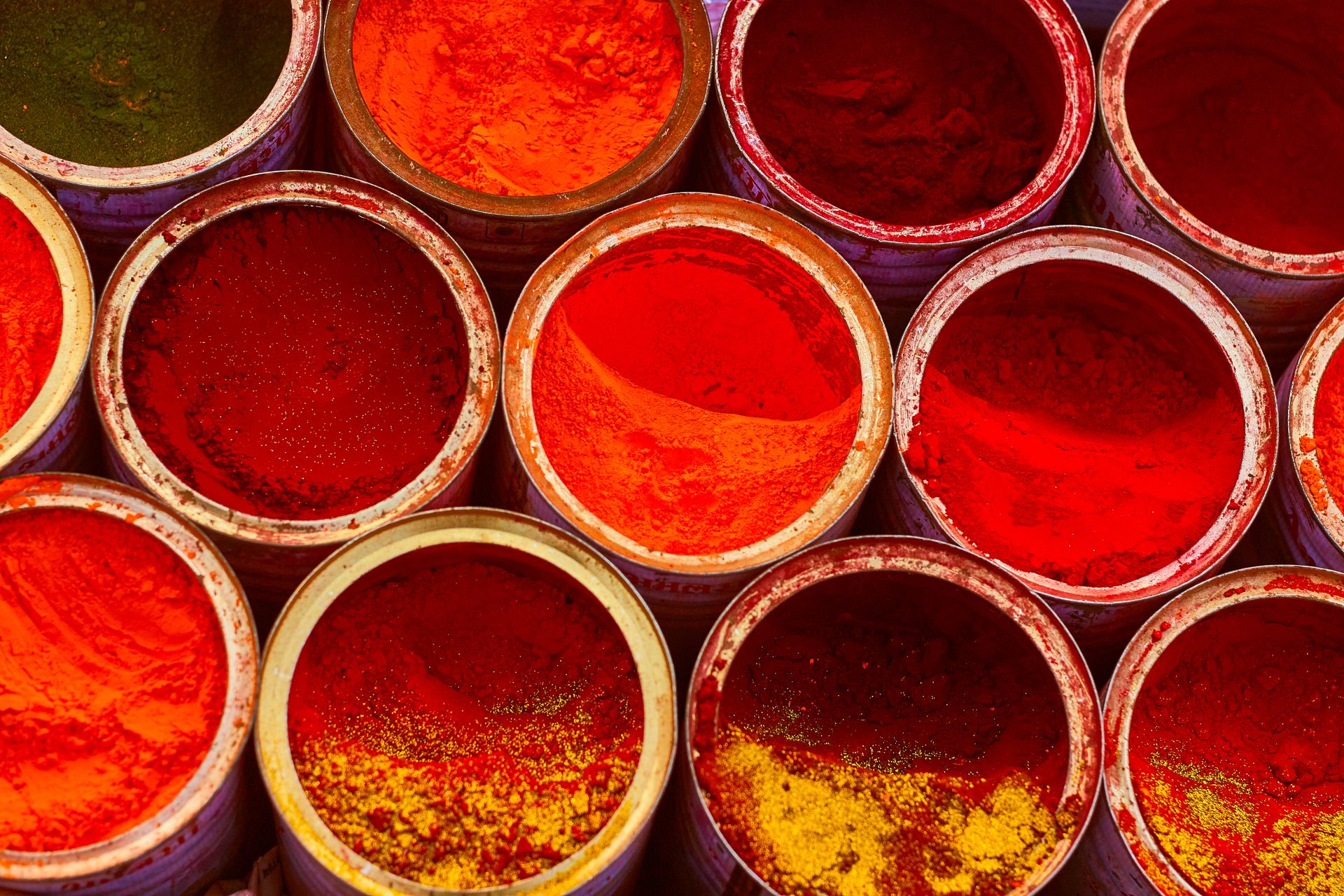 Assorted spice powders